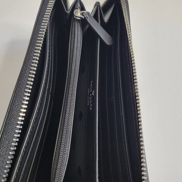 Kate Spade❤️last one❤️Large Continental Wallet Black and White Zip around NWOT - Picture 11 of 14